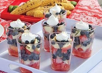 Watermelon and blueberry layered salad