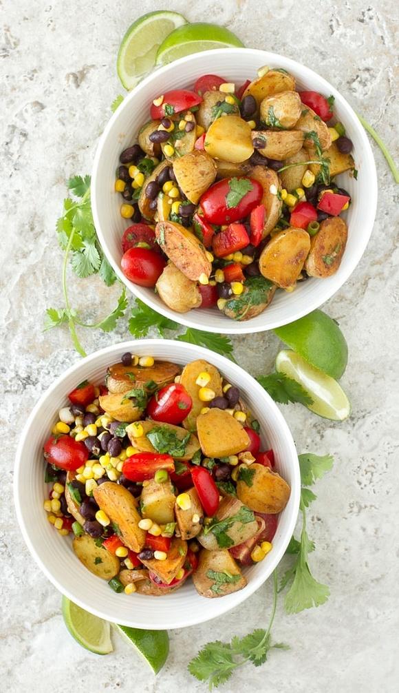 Roasted potato salad with southwestern flavors