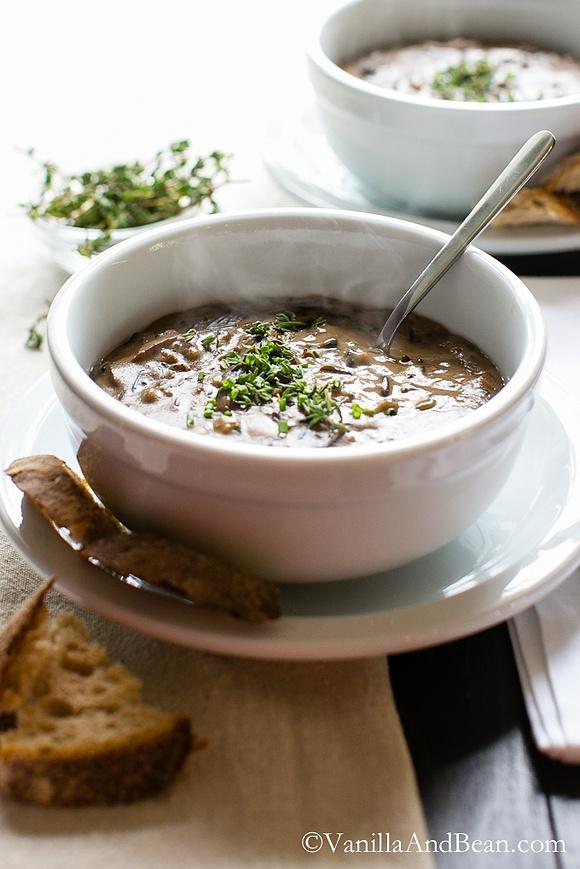 Creamy Mushroom and Wild Rice Soup
