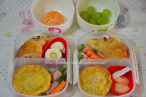 Croissants and pies bento ideas for kids