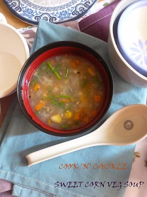 Sweet corn vegetable soup
