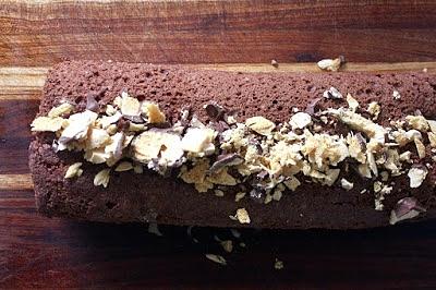Chocolate banana swiss roll - vegan aqua faba experiment
