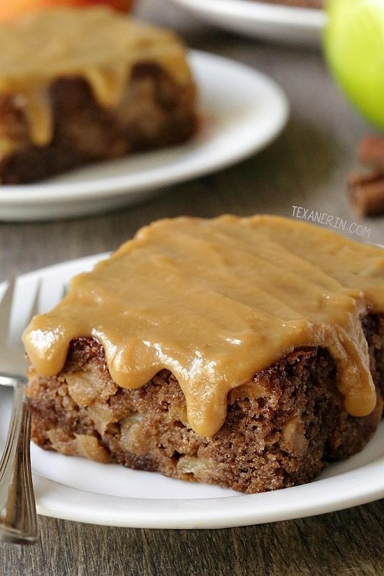 Caramel apple cake with cinnamon and salted caramel frosting