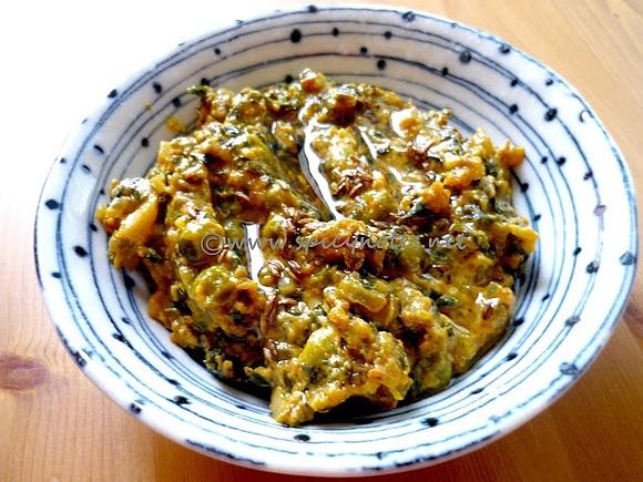 Methi mutter malai - north indian vegetarian dish with fenugreek and green peas