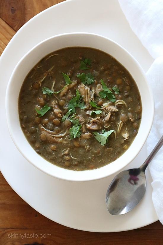 Instant Pot chicken and lentil soup