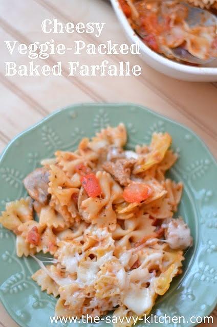Cheesy Veggie-Packed Baked Farfalle