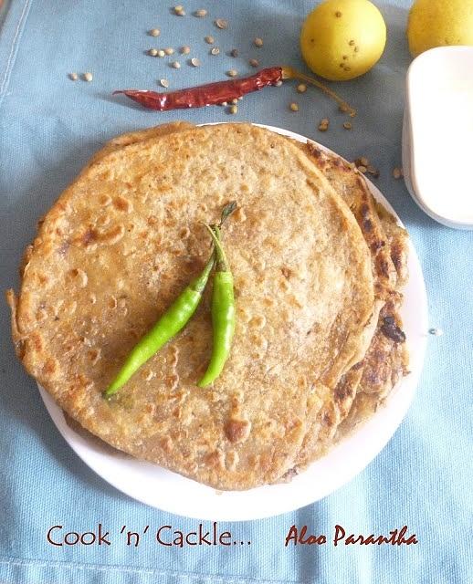 Aloo paranthas - stuffed indian flatbread