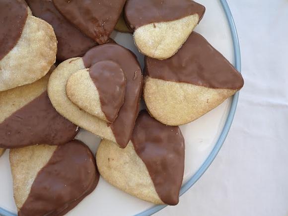 Chocolate Dipped Vanilla Shortbread