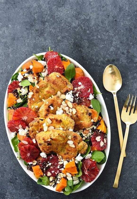 Almond-Crusted Chicken Thighs with Winter Wild Rice Salad