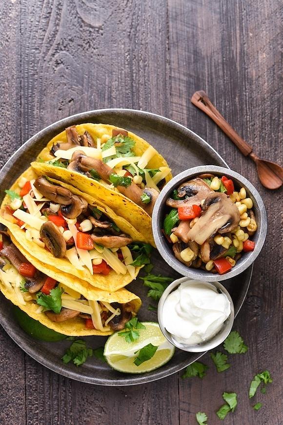 Mushroom and Gouda Tacos