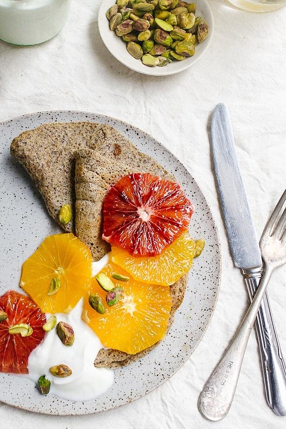 Whole Grain Pancakes with Moroccan Oranges