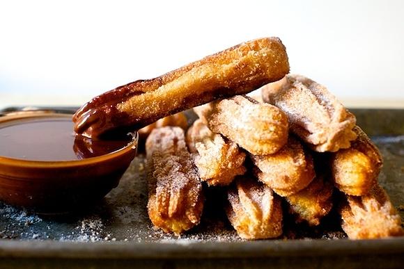 Churros with cinnamon sugar and chocolate dipping sauce