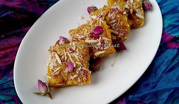 Besan ki barfi - indian sweet for holi