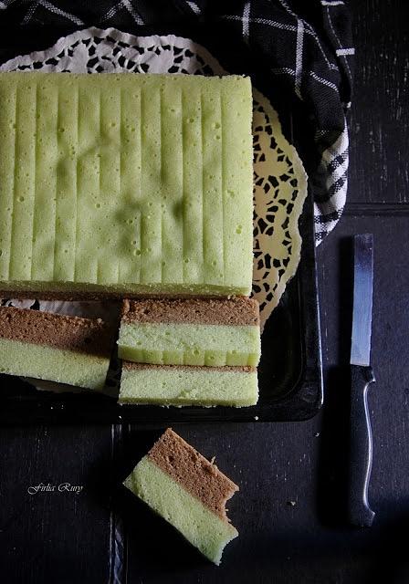 Brownies kukus pandan cokelat