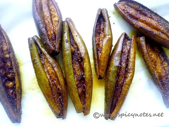 Potol bhaja - bengali deep fried pointed gourd