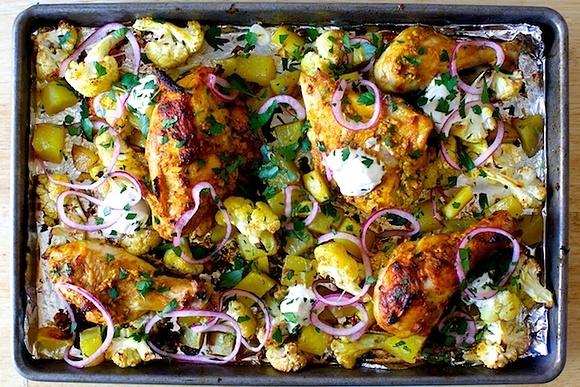 Sheet pan chicken tikka
