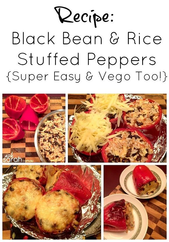 Black bean and rice stuffed peppers