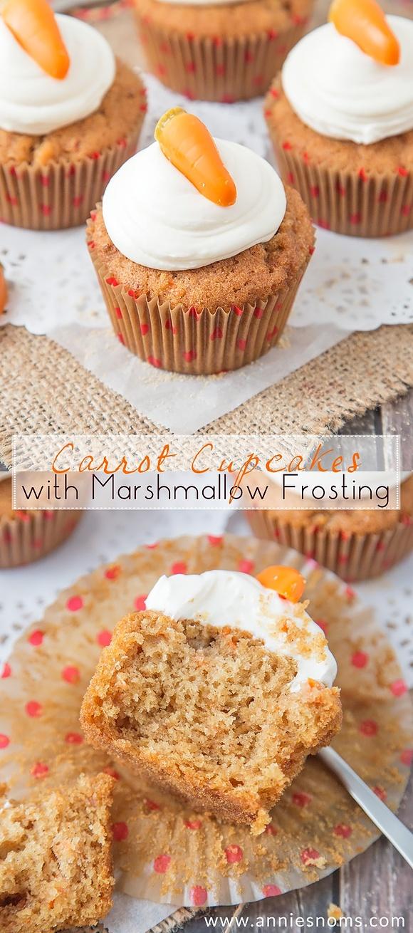 Carrot Cupcakes with Marshmallow Frosting