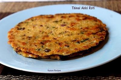 Thinai akki roti - healthy millet flatbread with thinai flour