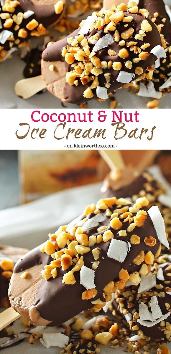 Coconut Nut Ice Cream Bars