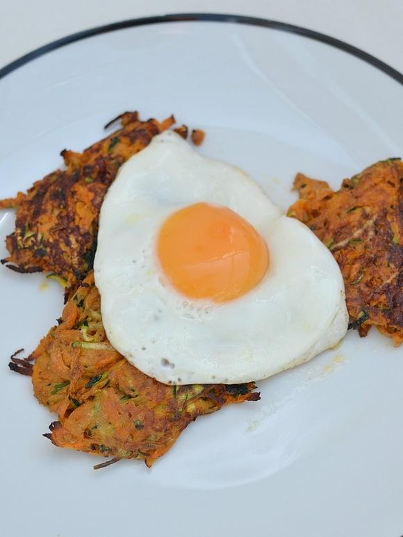 Sweet potato and courgette fritters inspired by the body coach