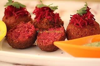 Beetroot falafel