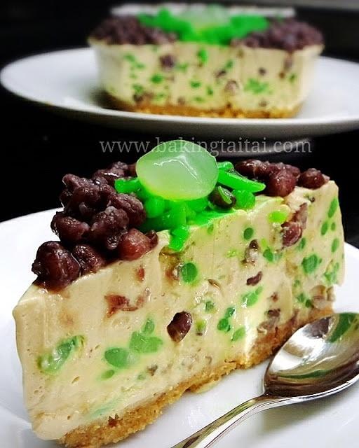 Non-bake cendol cheesecake chinese-english recipe