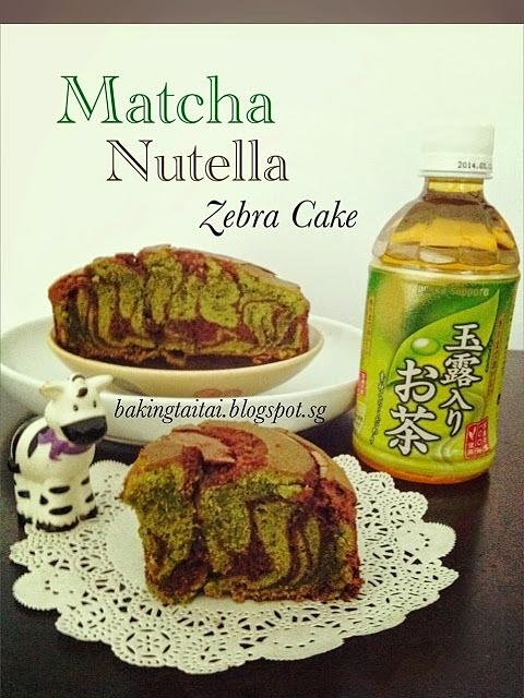 Matcha nutella zebra cake for airfryer