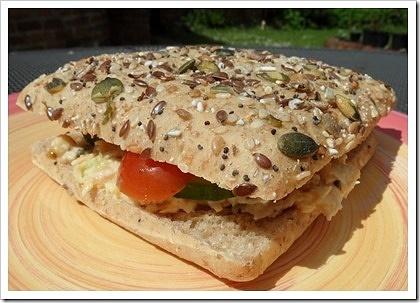 Vegan chickpea tuna mayo sandwich