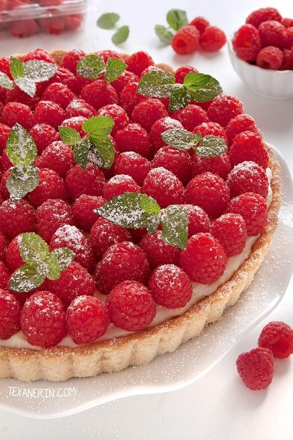 Raspberry almond tart with gluten-free and whole grain options
