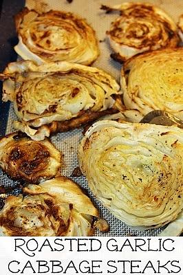 Roasted Garlic Cabbage Steaks