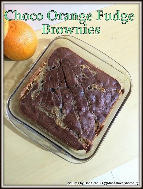 Orange chocolate brownies with oil - cocoa brownies without butter