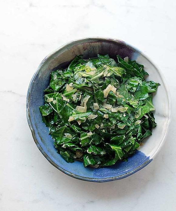 Creamy vegan greens with coconut milk
