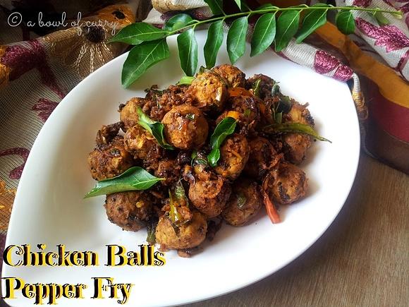 Chicken Balls Pepper Fry