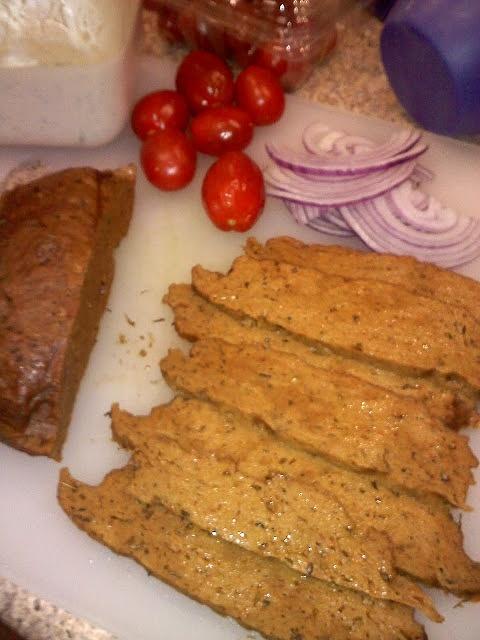 Vegan seitan gyros with tzatziki sauce