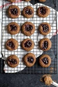 Chocolate Raspberry Thumbprint Cookies