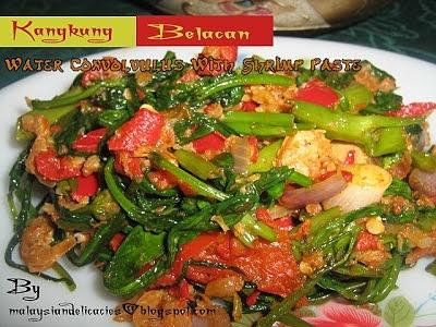 Kangkung belacan water spinach with shrimp paste