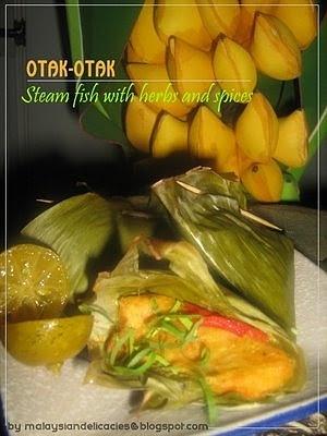 Otak-otak fish cake with coconut milk and herbs