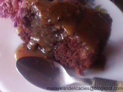 Chocolate fudge with espresso sauce