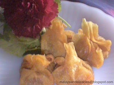 Wanton fried with chicken curry filling