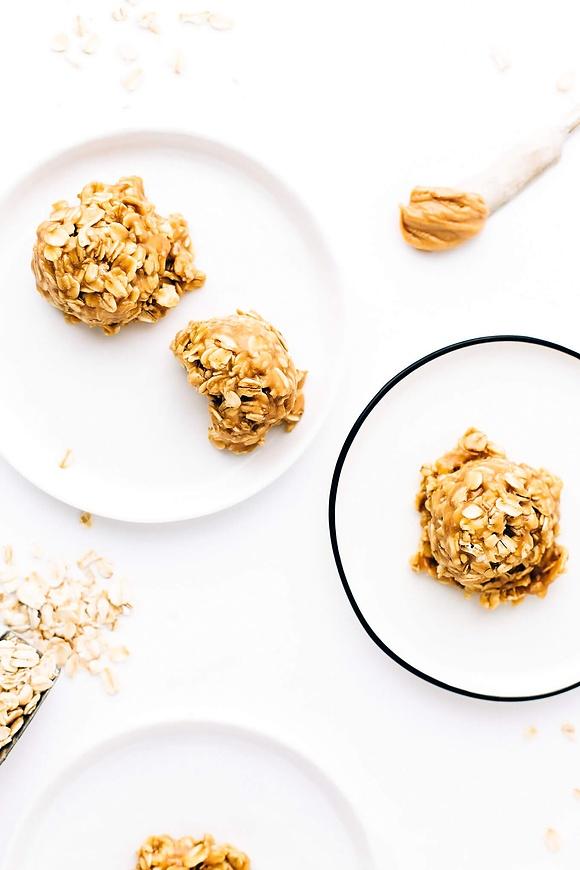 No-bake chewy peanut butter oat cookies vegan gluten-free