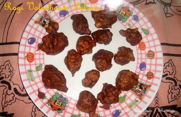 Ragi valaithandu plantain stem pakoda