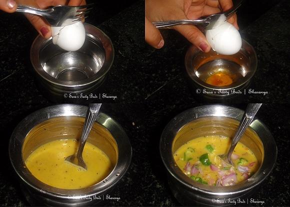 Karandi muttai egg omelette cooked in laddle
