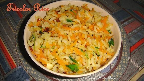 Tricolor rice for republic day