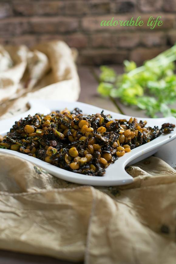 Dal karela stir-fried bitter gourd with chana dal