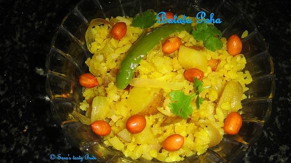 Batata poha rice flakes with potato