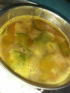 Indian broad beans sambar with steamed rice and ghee