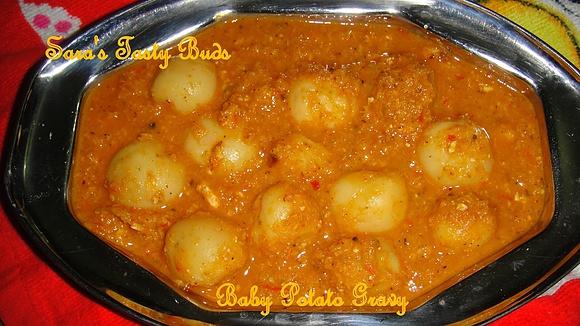 Baby potato gravy for roti and phulka