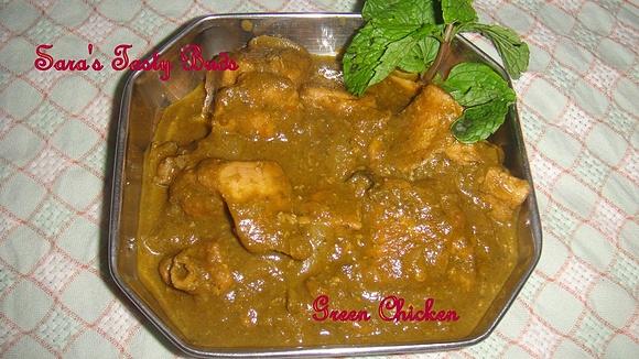 Green chicken with spinach and mint