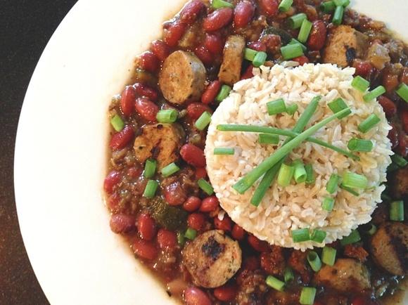 Spicy vegan red beans and rice